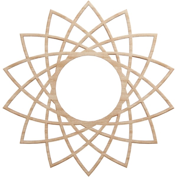 Ekena Millwork Eleanor Wood Fretwork Pierced Ceiling Medallion, Alder, 16"OD x 6 1/8"ID x 1/4"T CMWP16X16X0250EAAL - main